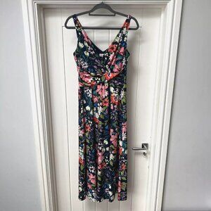 Monsoon Women's V-Neck Multicoloured Floral Long Maxi Sleeveless